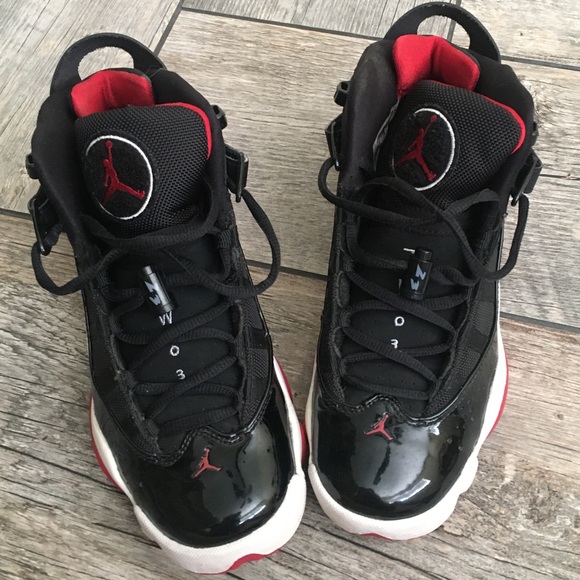 Nike Youth Jordans 6 Rings Size 5 black/red/white - Picture 7 of 11